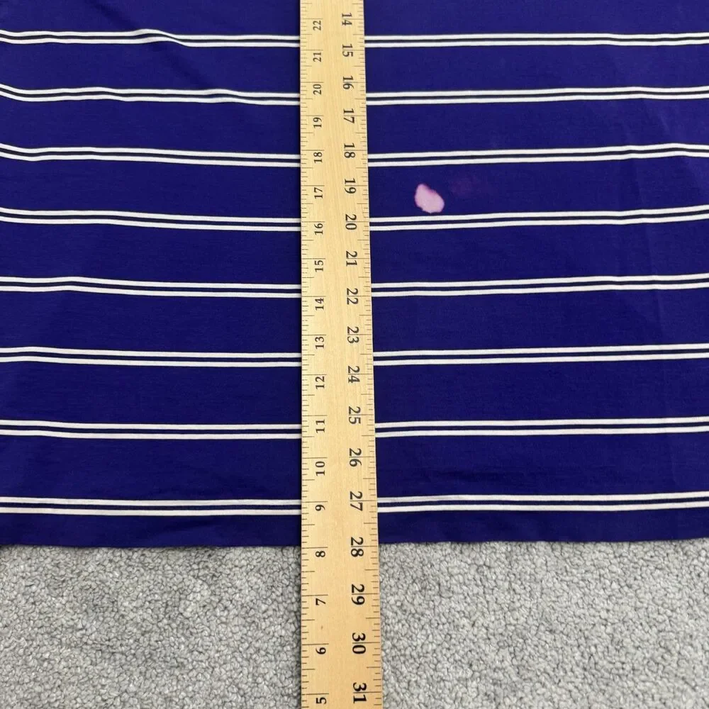 Polo Ralph Lauren Striped Polo Shirt Mens Large Purple White Pima Cotton Casual